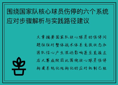 围绕国家队核心球员伤停的六个系统应对步骤解析与实践路径建议 围绕国家队核心球员伤停的六个系统应对步骤解析与实践路径建议